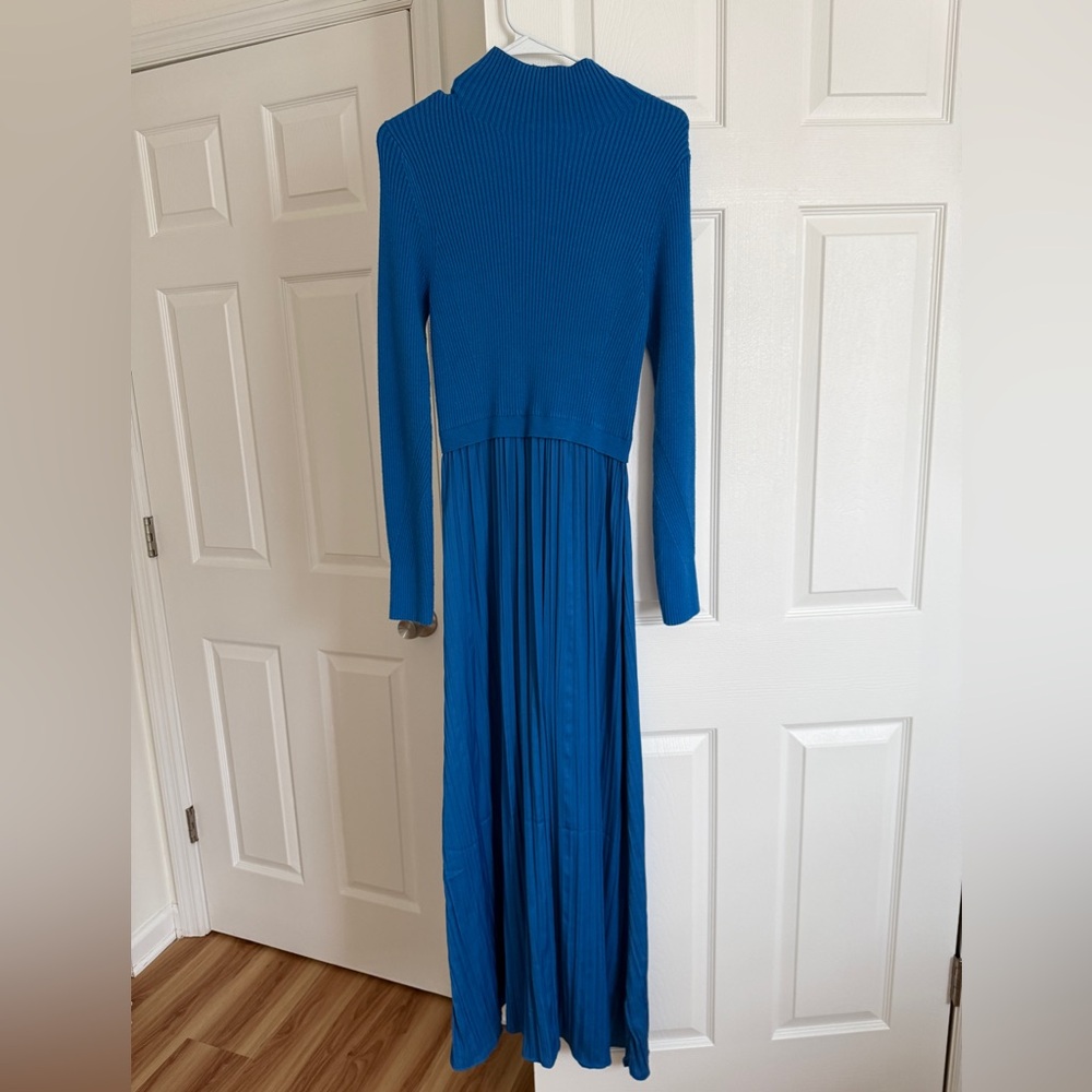 Anthropologie Vibrant Blue Long Sleeve Dress